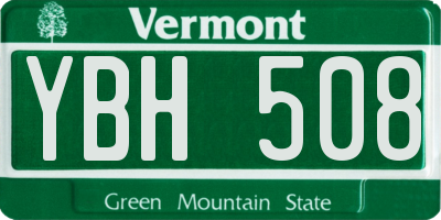 VT license plate YBH508