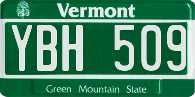 VT license plate YBH509