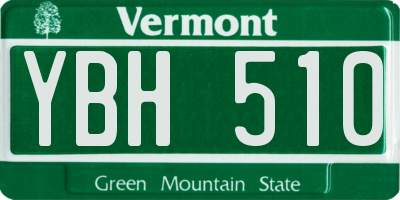 VT license plate YBH510