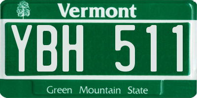 VT license plate YBH511