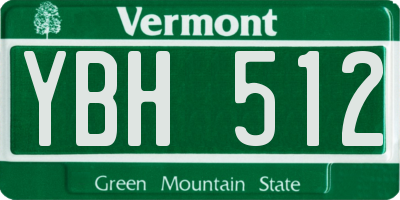 VT license plate YBH512