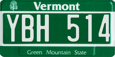 VT license plate YBH514