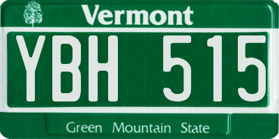 VT license plate YBH515