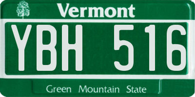 VT license plate YBH516