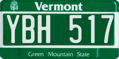 VT license plate YBH517