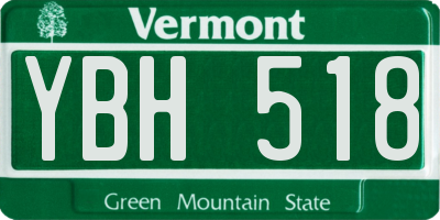 VT license plate YBH518