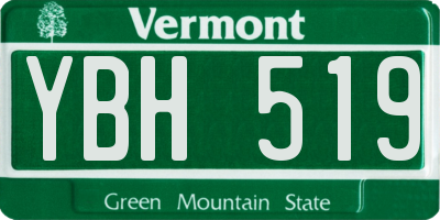 VT license plate YBH519