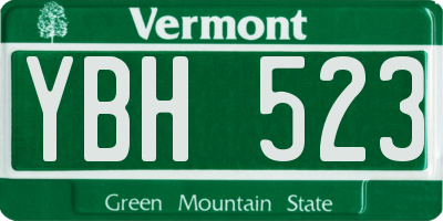 VT license plate YBH523
