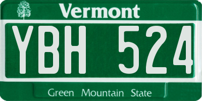 VT license plate YBH524