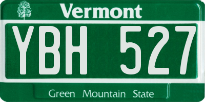 VT license plate YBH527
