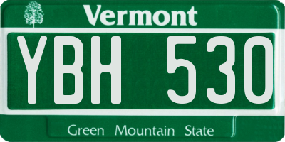 VT license plate YBH530