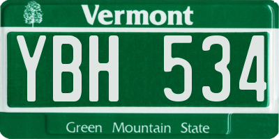 VT license plate YBH534