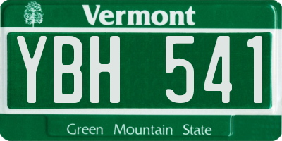 VT license plate YBH541