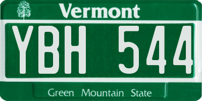 VT license plate YBH544