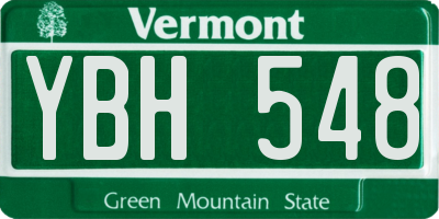VT license plate YBH548