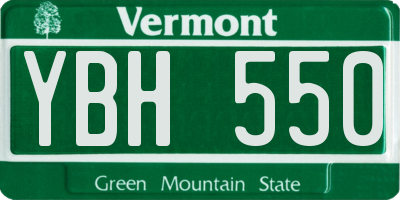 VT license plate YBH550