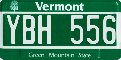 VT license plate YBH556