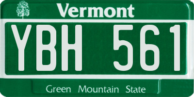 VT license plate YBH561