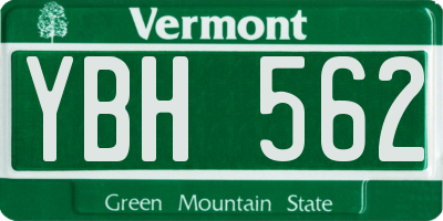 VT license plate YBH562