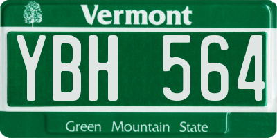 VT license plate YBH564