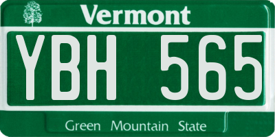 VT license plate YBH565