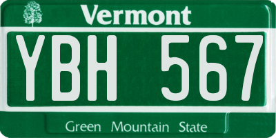 VT license plate YBH567