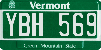 VT license plate YBH569