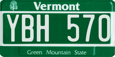 VT license plate YBH570