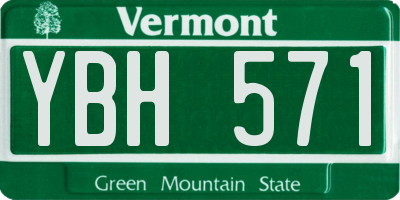 VT license plate YBH571