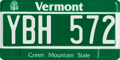 VT license plate YBH572