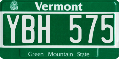 VT license plate YBH575
