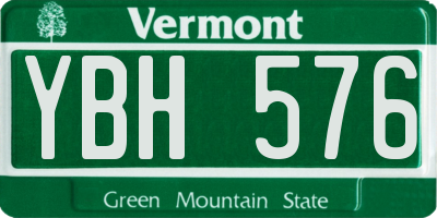 VT license plate YBH576