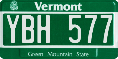 VT license plate YBH577