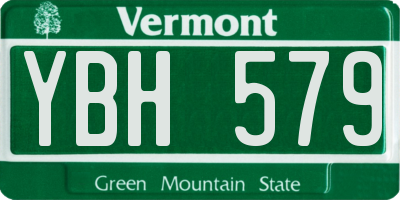 VT license plate YBH579