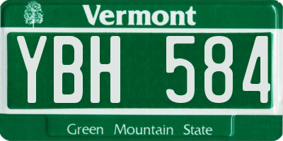 VT license plate YBH584