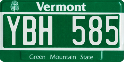 VT license plate YBH585