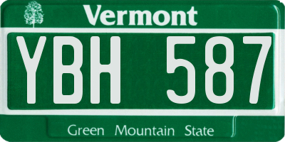 VT license plate YBH587