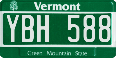 VT license plate YBH588