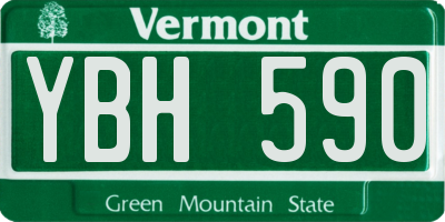 VT license plate YBH590