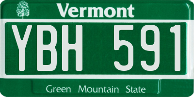 VT license plate YBH591