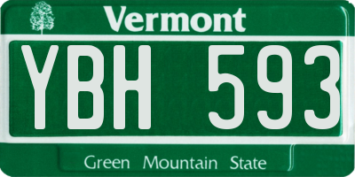 VT license plate YBH593