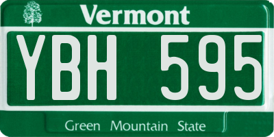 VT license plate YBH595