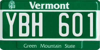 VT license plate YBH601