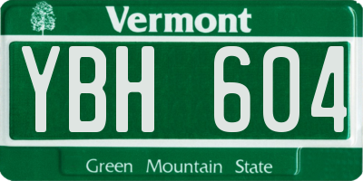 VT license plate YBH604