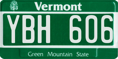 VT license plate YBH606