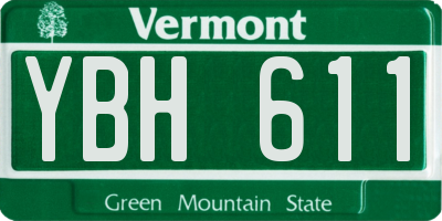VT license plate YBH611