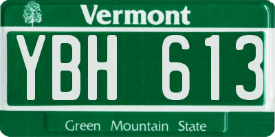 VT license plate YBH613
