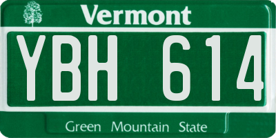 VT license plate YBH614