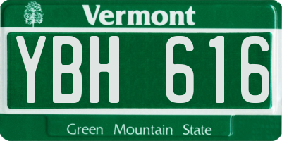 VT license plate YBH616