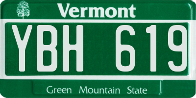 VT license plate YBH619